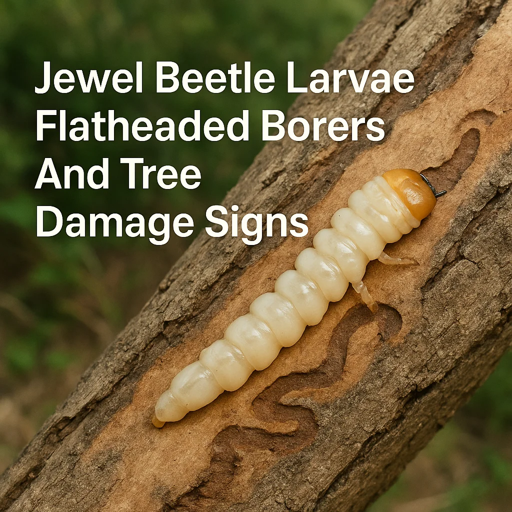 Jewel Beetle Larvae Flatheaded Borers And Tree Damage Signs