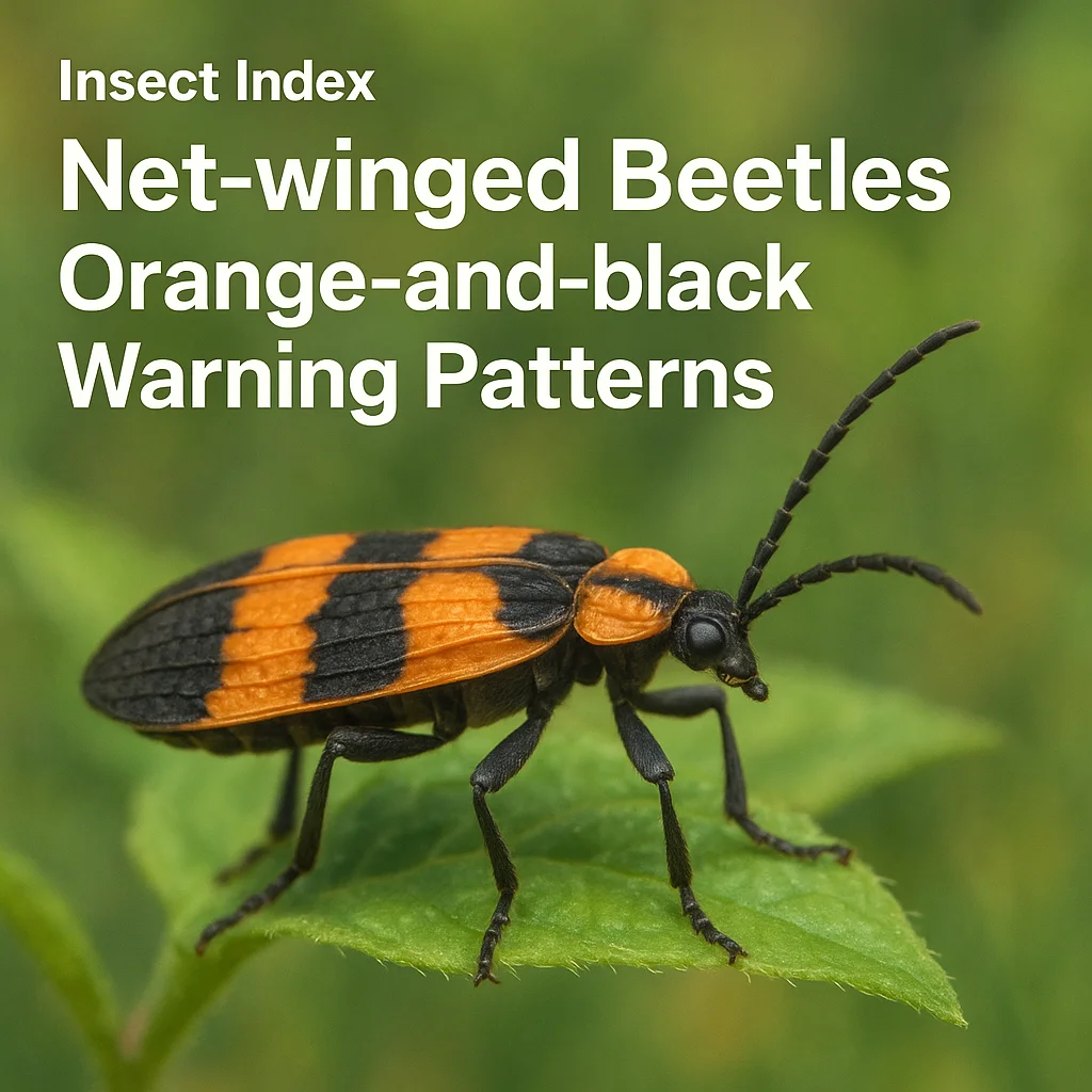 Net-winged Beetles Orange-and-black Warning Patterns