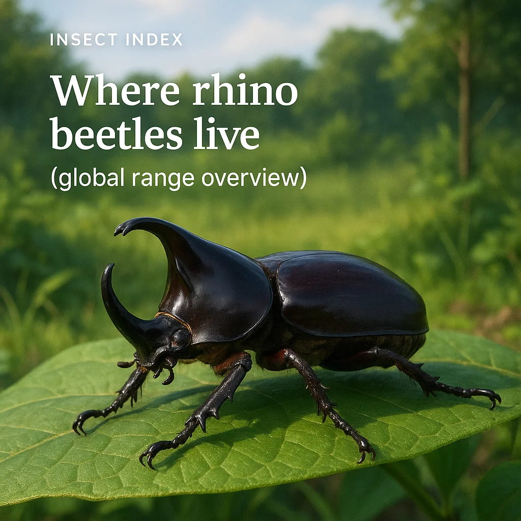 Where rhino beetles live (global range overview)