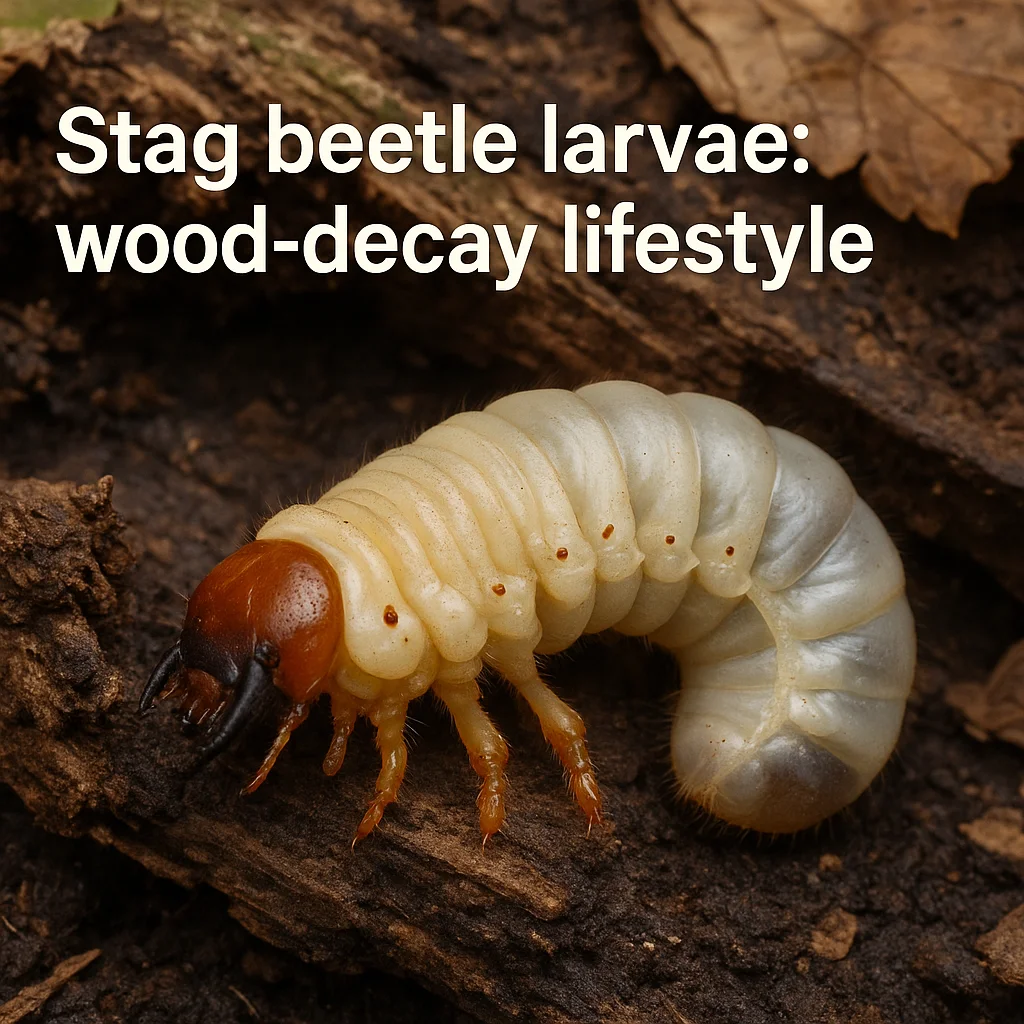 Stag beetle larvae: wood-decay lifestyle