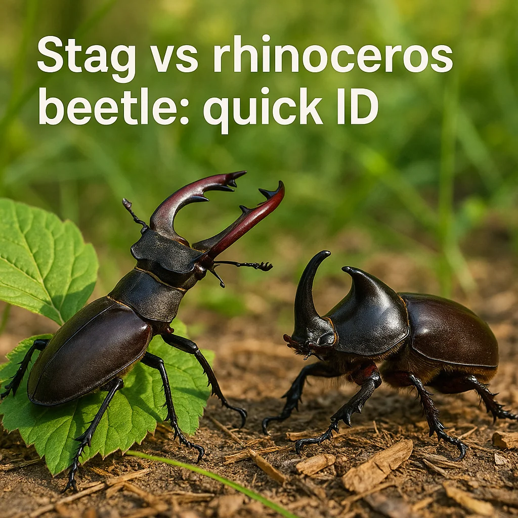 Stag vs rhinoceros beetle: quick ID
