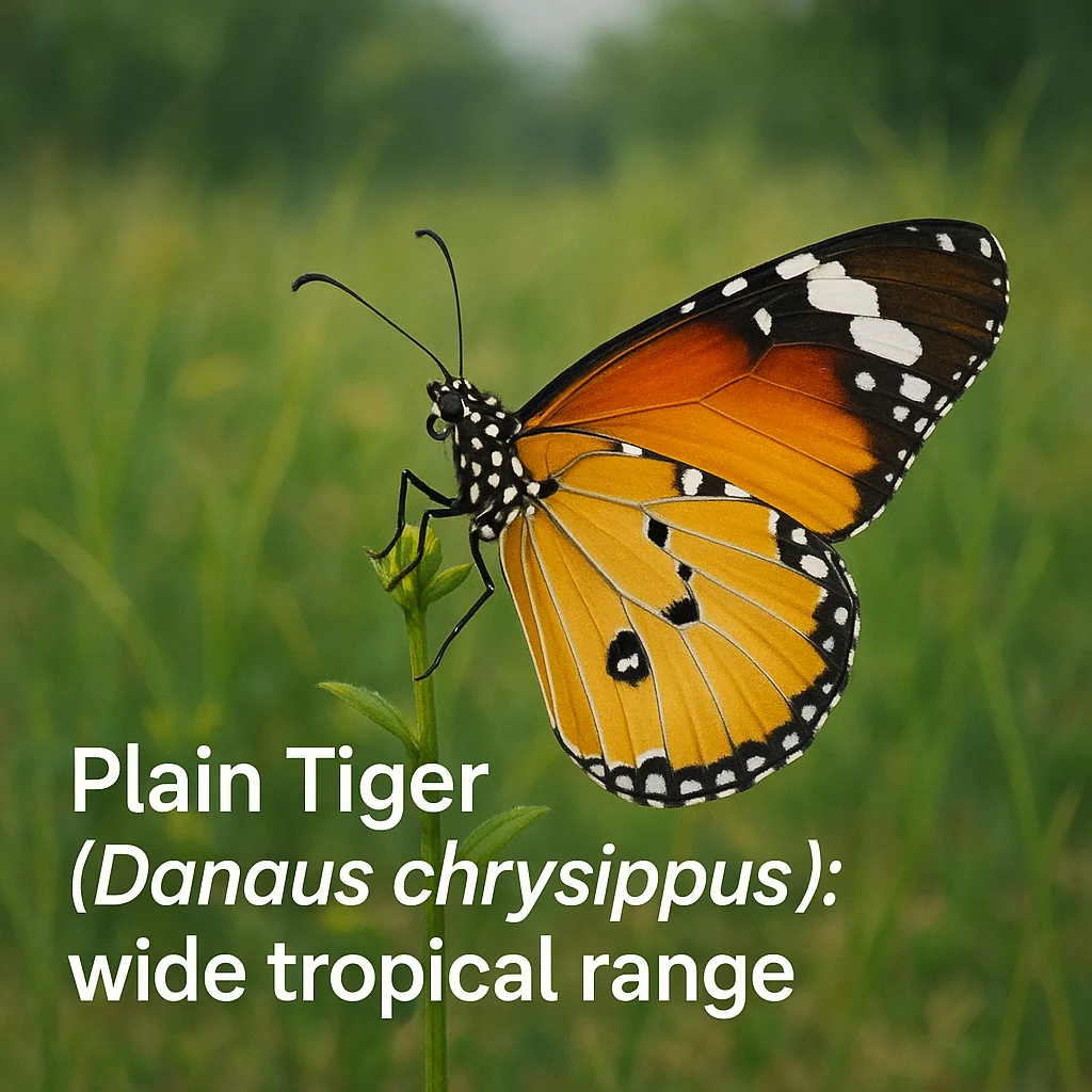 Plain Tiger (Danaus chrysippus): wide tropical range