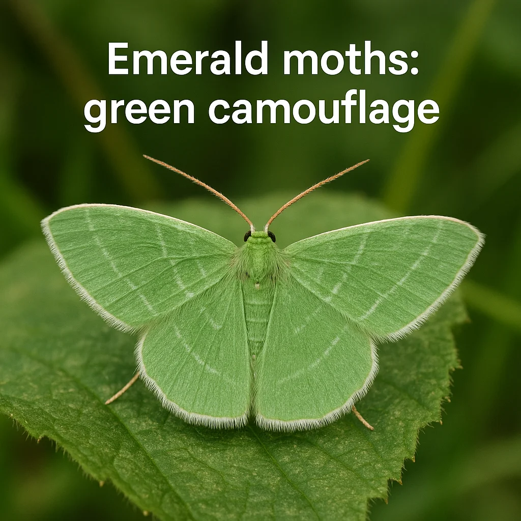 Emerald moths: green camouflage