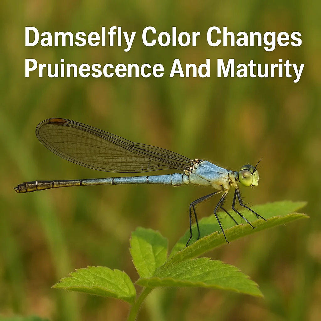 Damselfly Color Changes Pruinescence And Maturity