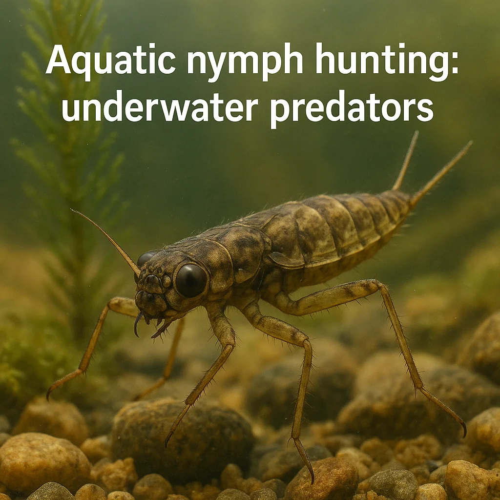Aquatic nymph hunting: underwater predators