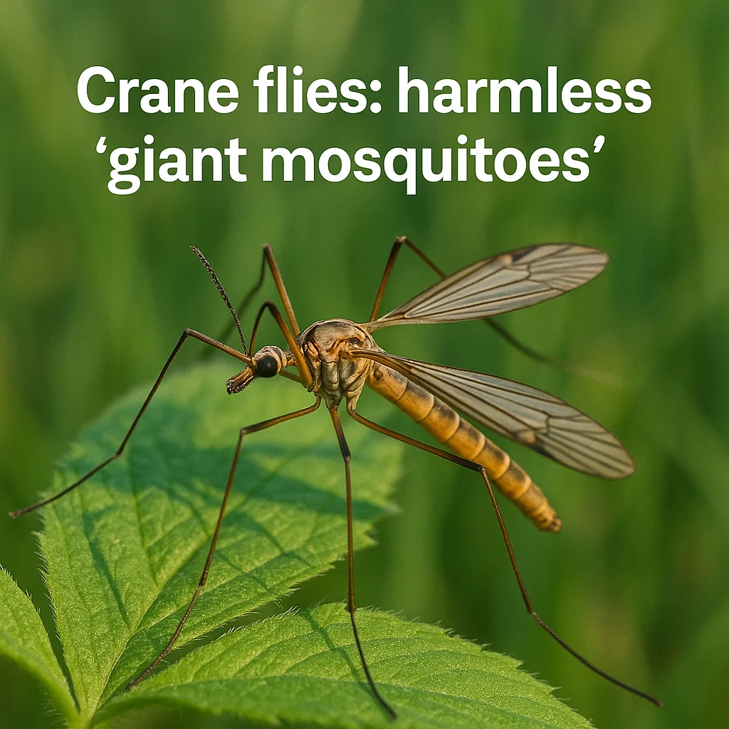 Crane flies: harmless “giant mosquitoes”