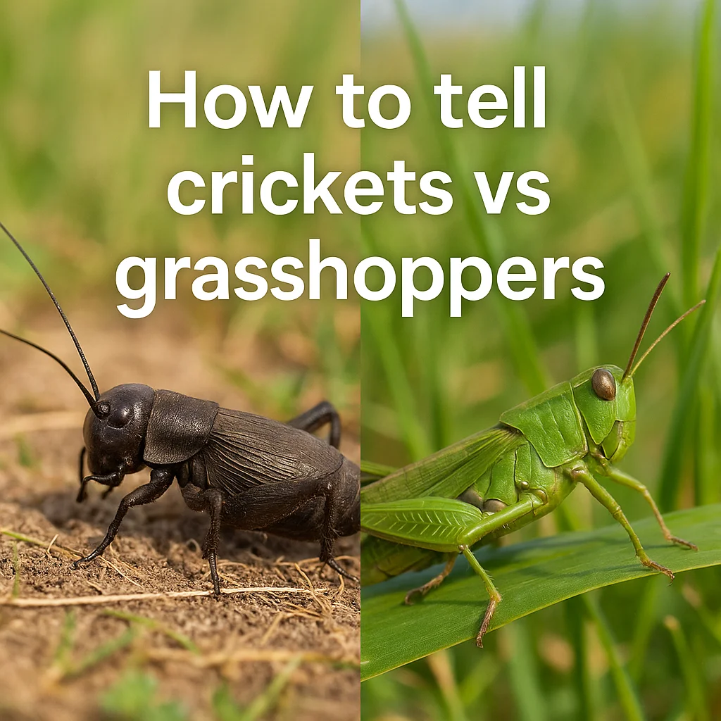 How to tell crickets vs grasshoppers