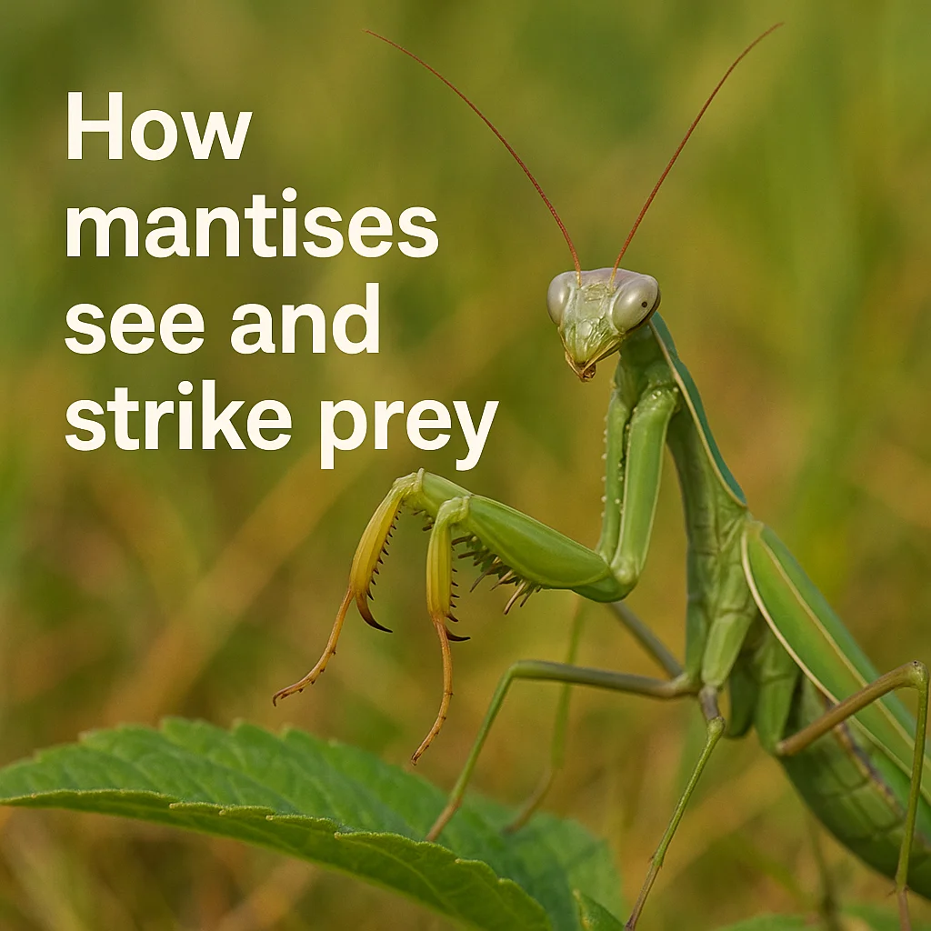 How mantises see and strike prey