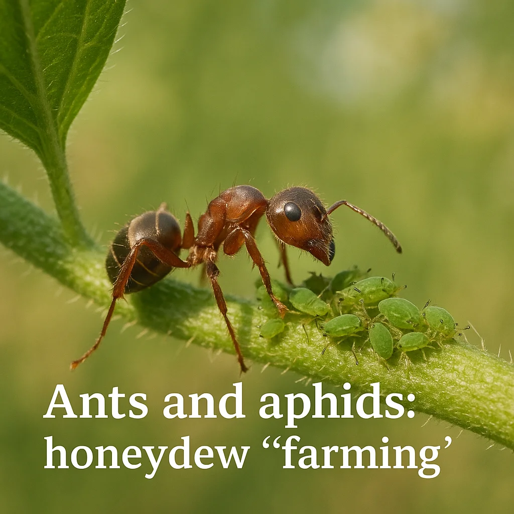 Ants and aphids: honeydew “farming”