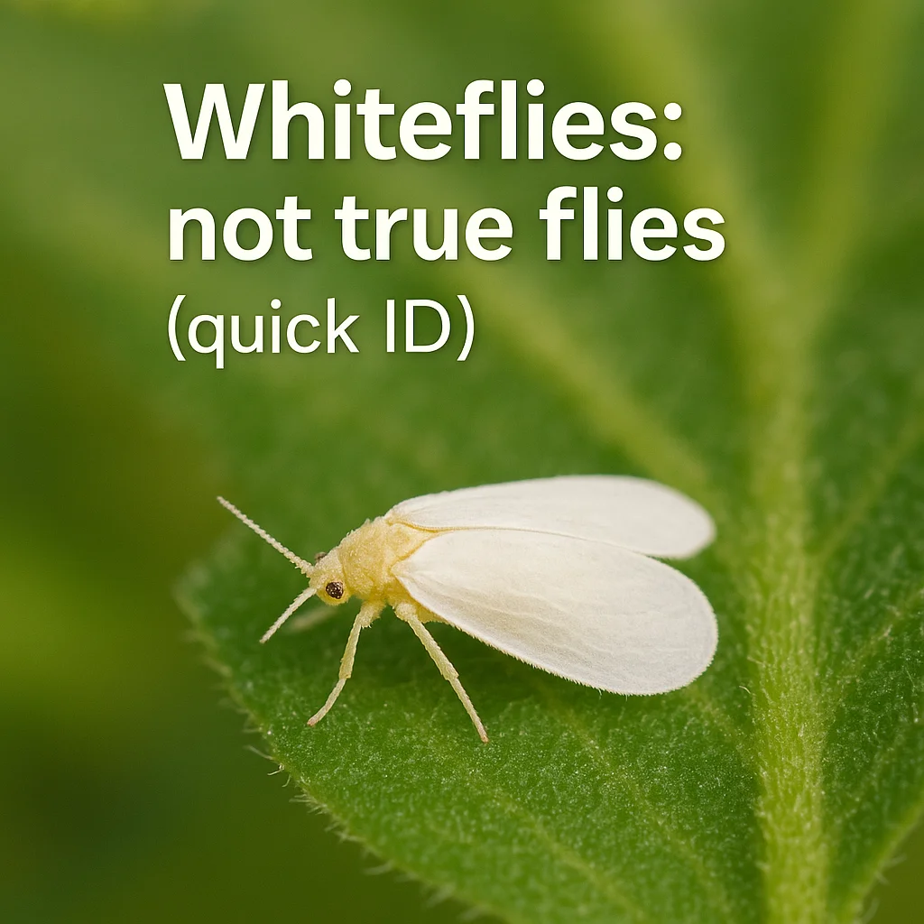 Whiteflies: not true flies (quick ID)