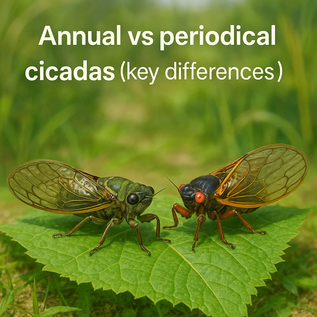 Annual vs periodical cicadas (key differences)